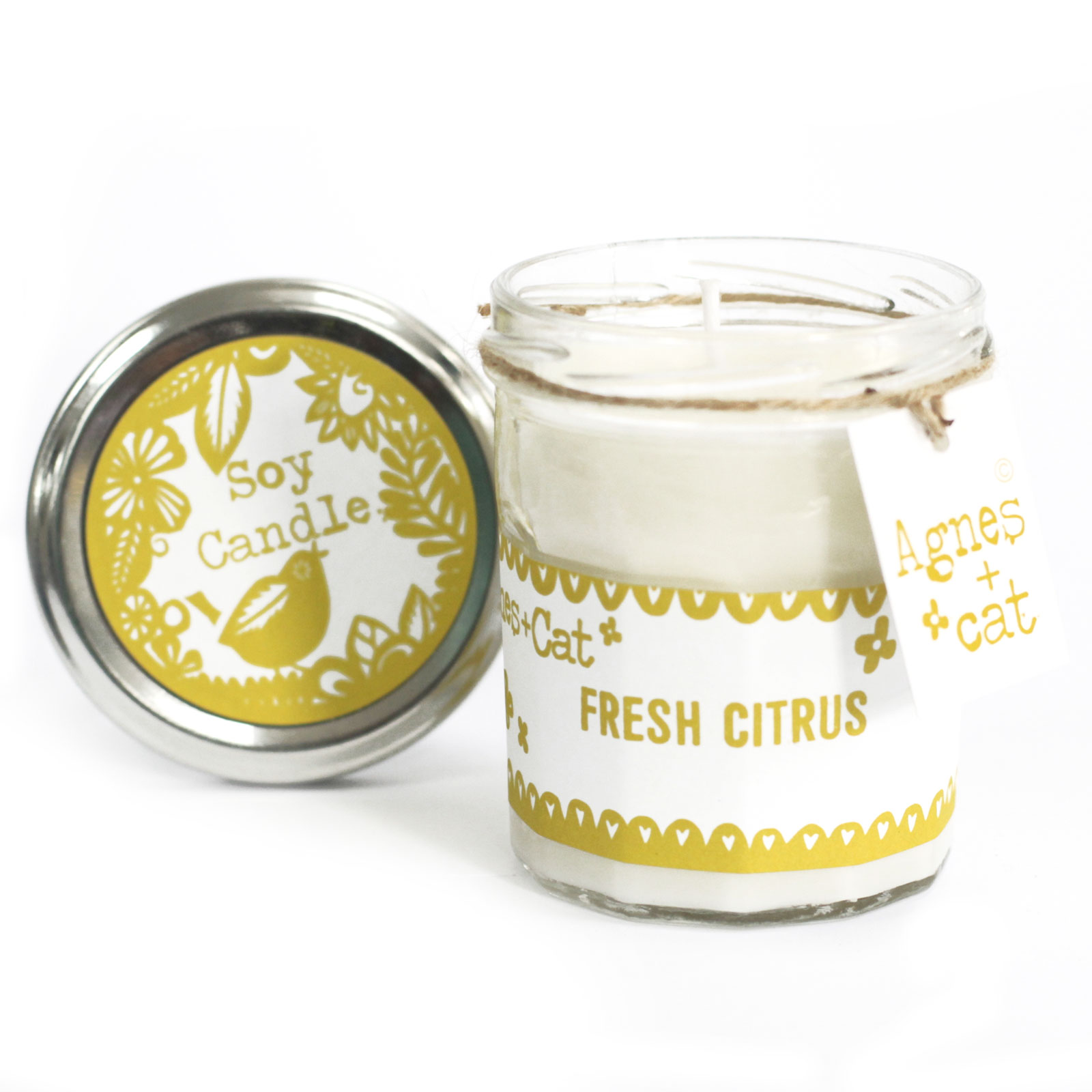 Velas em Jarra de Vidro - Citrus