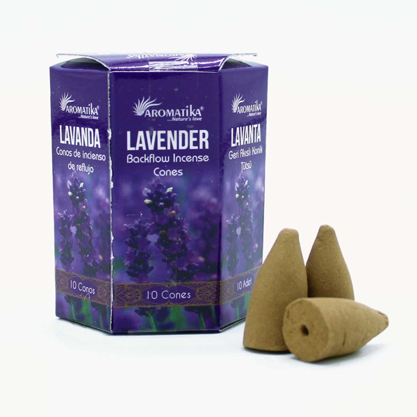 Pacote de 10 Incenso Masala Backflow - Lavanda