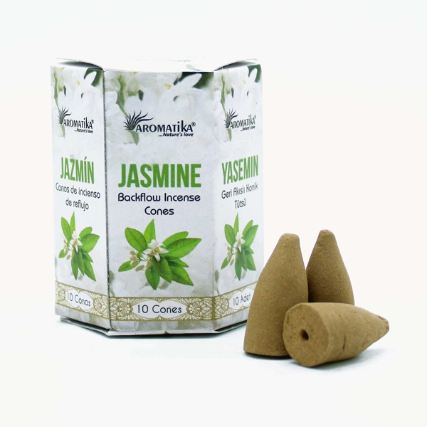 Pacote de 10 Incensos Masala Backflow - Jasmim
