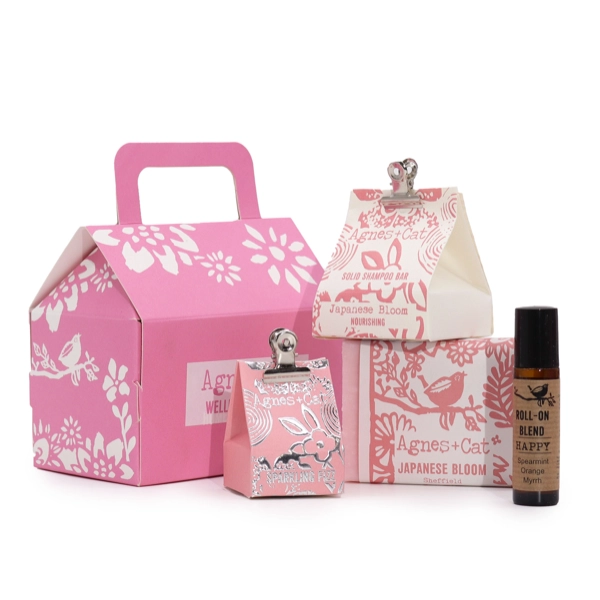 Conjunto de presentes de bem-estar Agnes & Cat - Flor e Felicidade