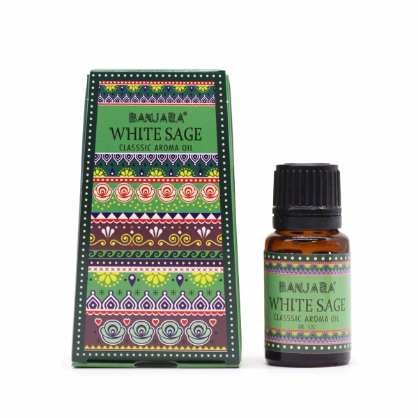 Óleo de Fragrância Indiana Banjara 10ml - Sálvia Branca