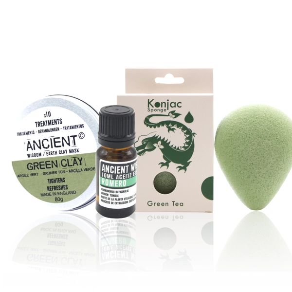 Esponja Konjac Verde, Argila e Óleo Essencial