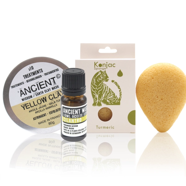 Esponja Konjac Amarela, Argila e óleo essencial