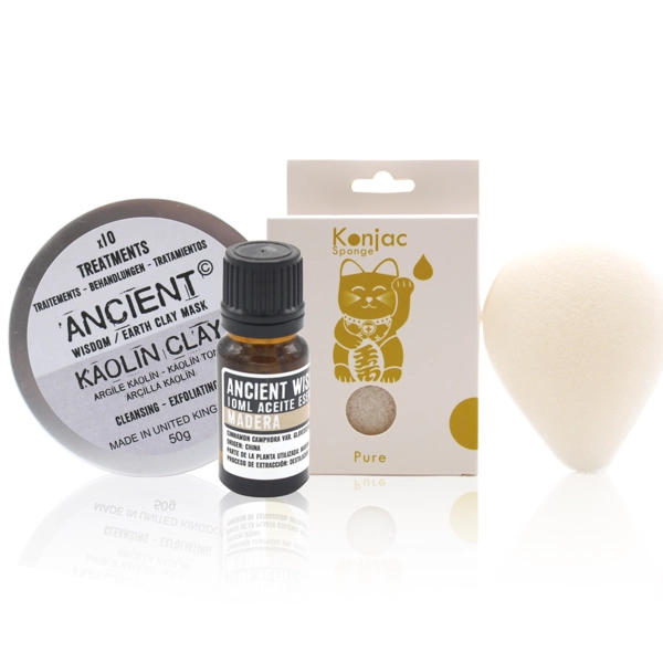 Esponja Konjac Natural, Argila e Óleo Essencial