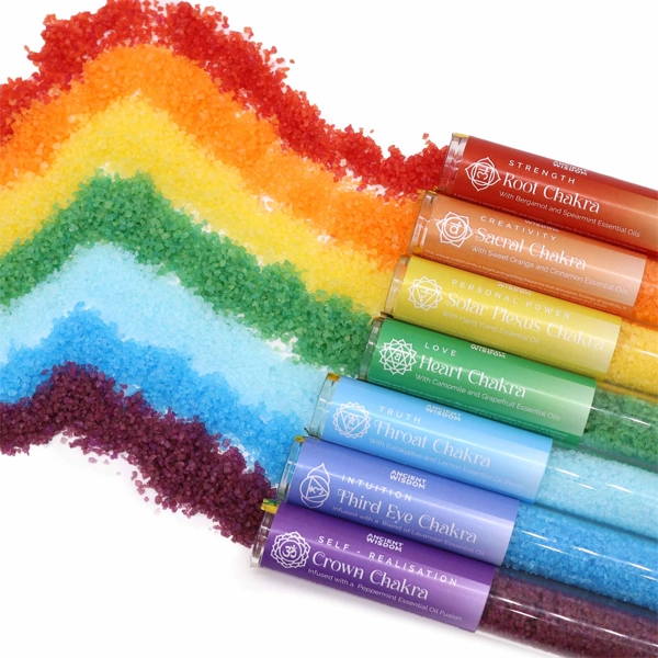 Sais de banho em frascos - Chakra - pacote de presente de 7 dias