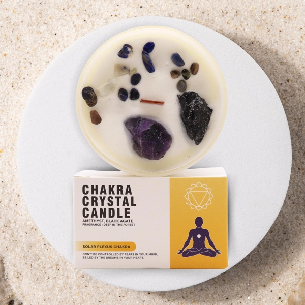 Velas de cristal de chakra - Chakra do plexo solar