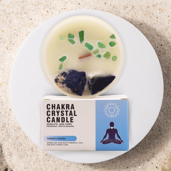 Velas de cristal de chakra - Chakra da garganta