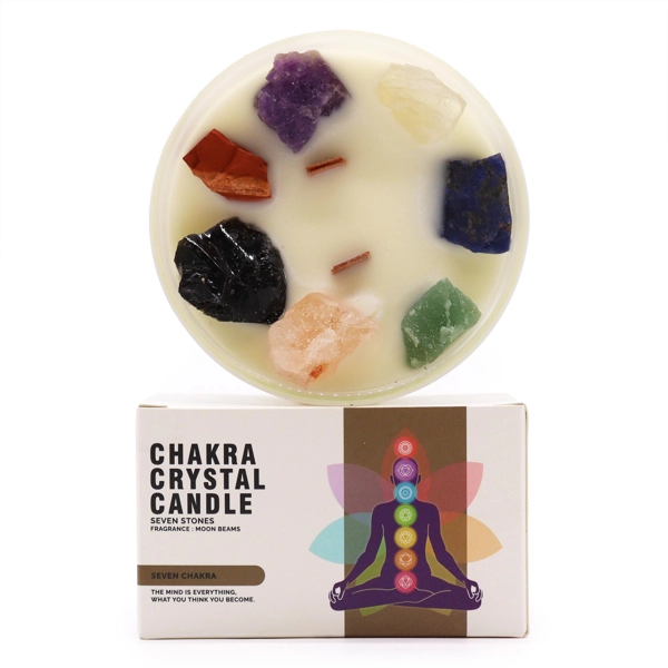 Velas de cristal de chakra - sete chakras