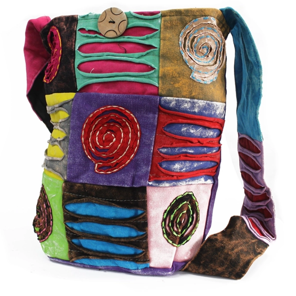 Bolsa Étnica Estilo Hippie - Roxa / Espiral