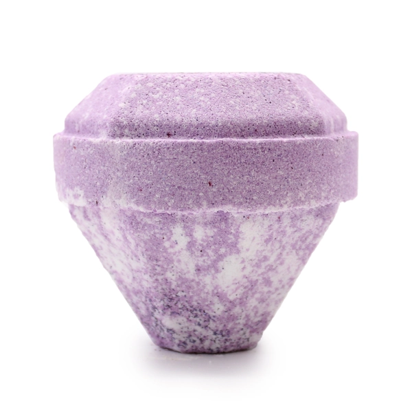 Bomba de banho de pedras preciosas - branca e violeta