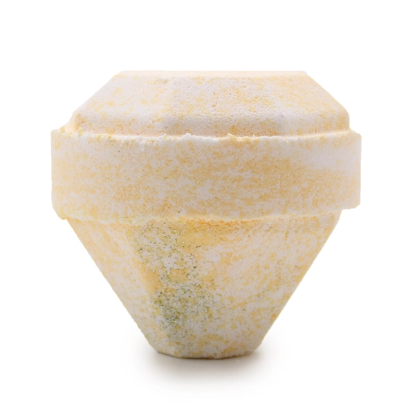 Bomba de banho de pedras preciosas - branca e dourada