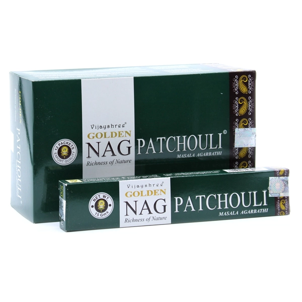 15g Incenso Dourado Nag - Patchouli ou Oriza