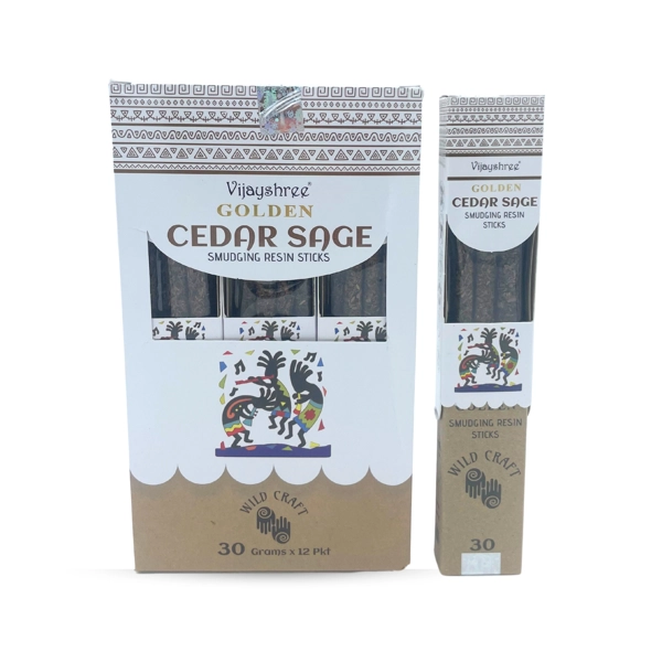 Bastões para manchas de resina de sálvia e cedro dourado 30g (6 unidades)