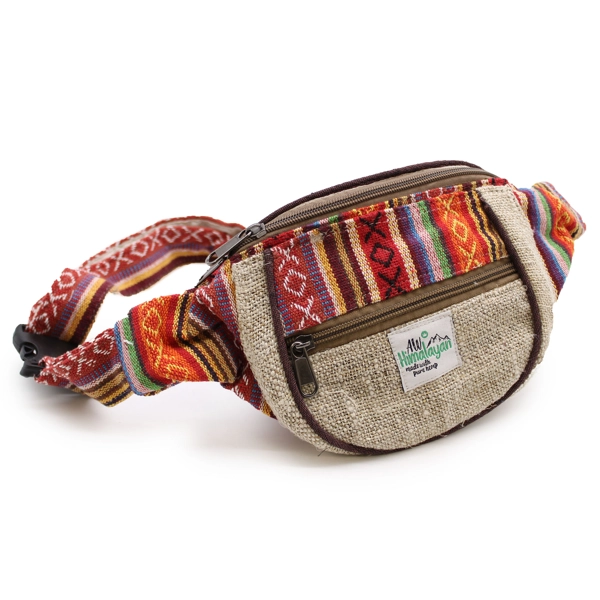Fanny Pack - Design aleatório de cânhamo e algodão