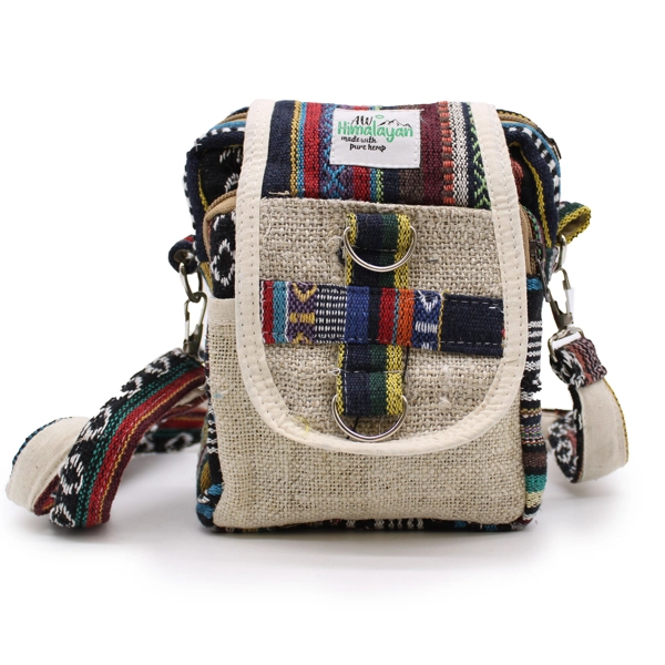 Bolsa de viagem Body-Cross de cânhamo natural e Jhari