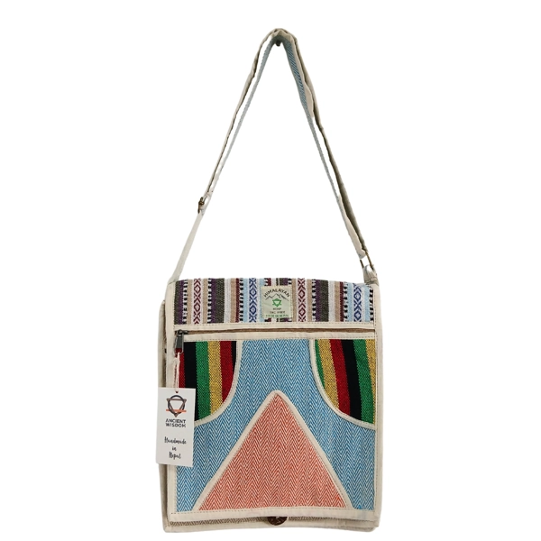 Bolsa mensageiro para laptop de cânhamo - Triângulo