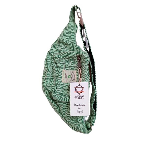 Bolsa de cinto estilo cânhamo e algodão (ou pochete) - Sage