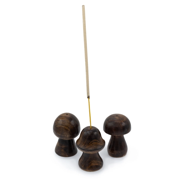 Conjunto de 3 Mini Cogumelos Incenso (8cm 7cm 6,5cm)