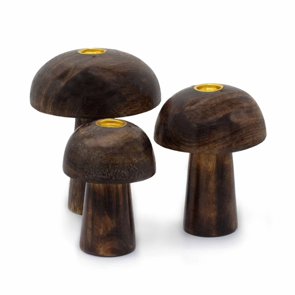 Conjunto de 3 Cogumelos Cone de Incenso ((10cm 9cm 8cm)