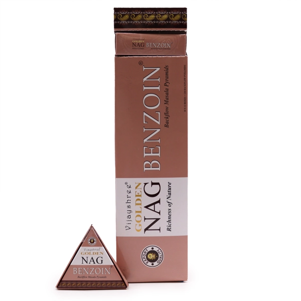 Cones de Incenso Dourado Nag Jumbo - Benjoim Refluxo 42g