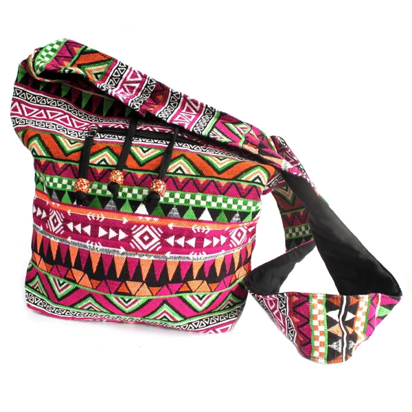 Tecido jacquard - Mochila pequena Rosa