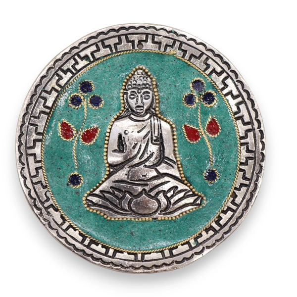 Porta Incenso Buda Decoração Verde 10cm