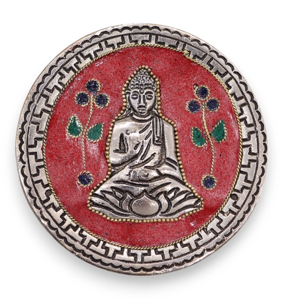 Porta Incenso Decorativo Buda Vermelho 10cm