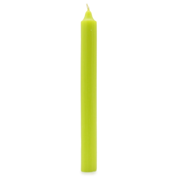 Velas a granel de cor sólida - verde limão rústico - pacote de 10