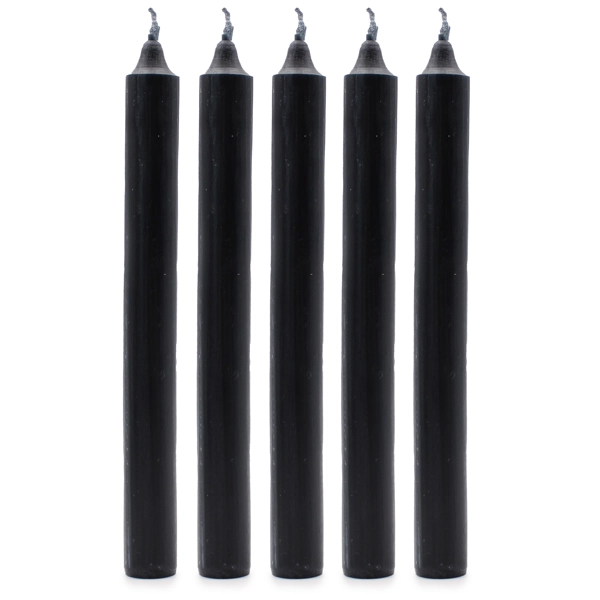 Conjunto de velas de mesa de cor sólida - pacote de 21 - preto rústico