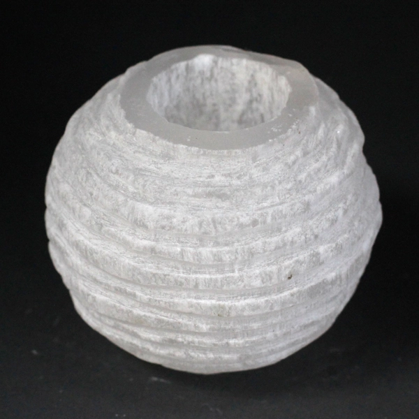 Castiçal Bola de Neve Selenita - 8 cm