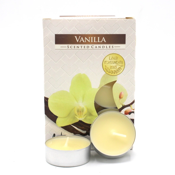 1x Conjunto de 6 Luzes de Chá Perfumadas - Baunilha