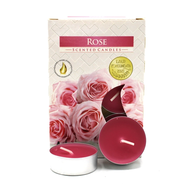 1x Set de 6 Velas de Chá Perfumadas - Rose