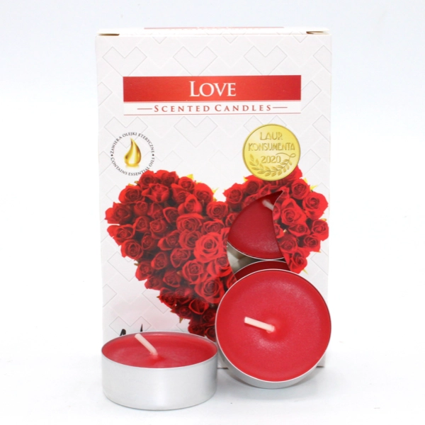1x Set de 6 Velas de Chá Perfumadas - Amor