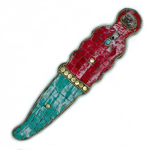 Porta-incenso de Buda com punhal longo tibetano