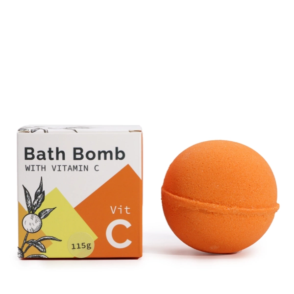Bomba de banho com vitamina C e óleos essenciais